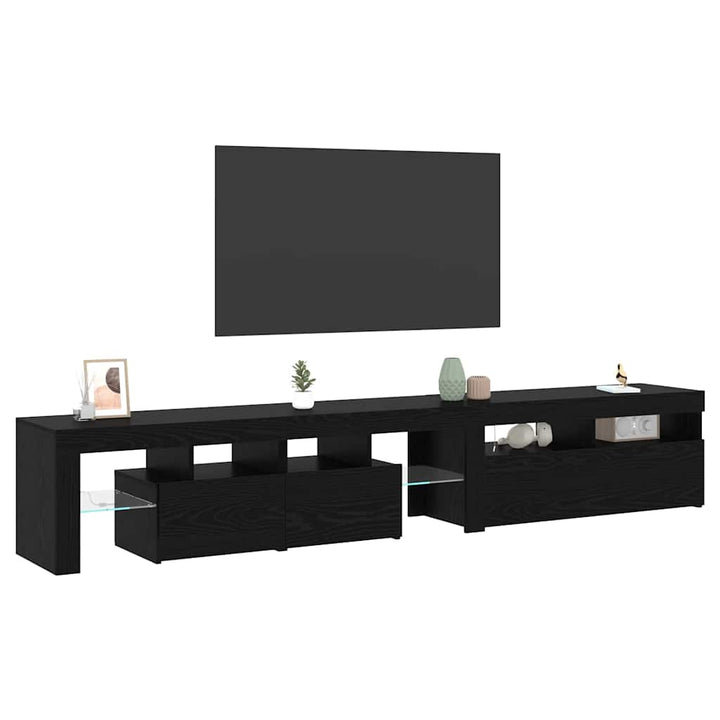TV-skab 2 pcs Sort eg 230 x 36,5 x 40 cm Konstrueret træ