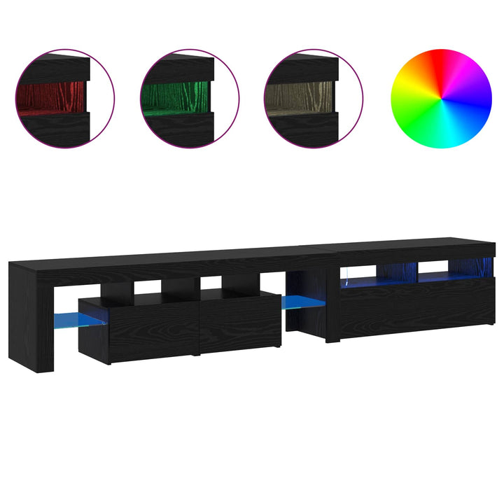 TV-skab 2 pcs Sort eg 230 x 36,5 x 40 cm Konstrueret træ