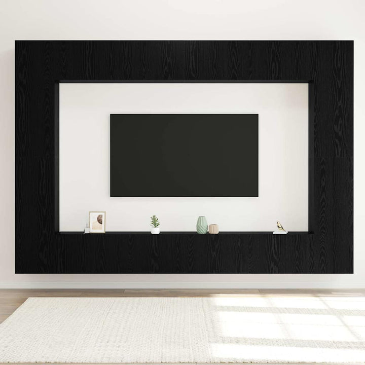 TV-møbelsæt 8 pcs Sort eg 100 x 30 x 30 cm Konstrueret træ