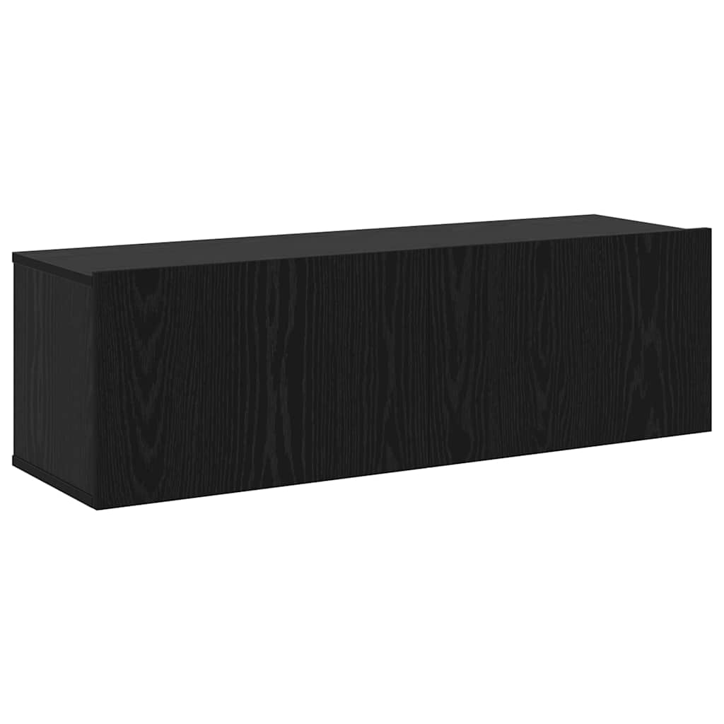 TV-møbelsæt 8 pcs Sort eg 100 x 30 x 30 cm Konstrueret træ