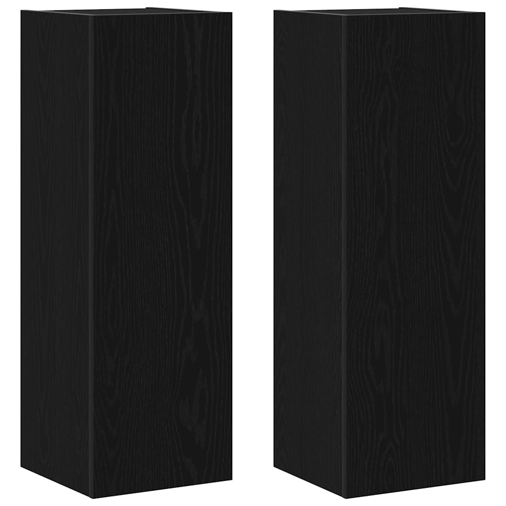 TV-møbelsæt 8 pcs Sort eg 100 x 30 x 30 cm Konstrueret træ