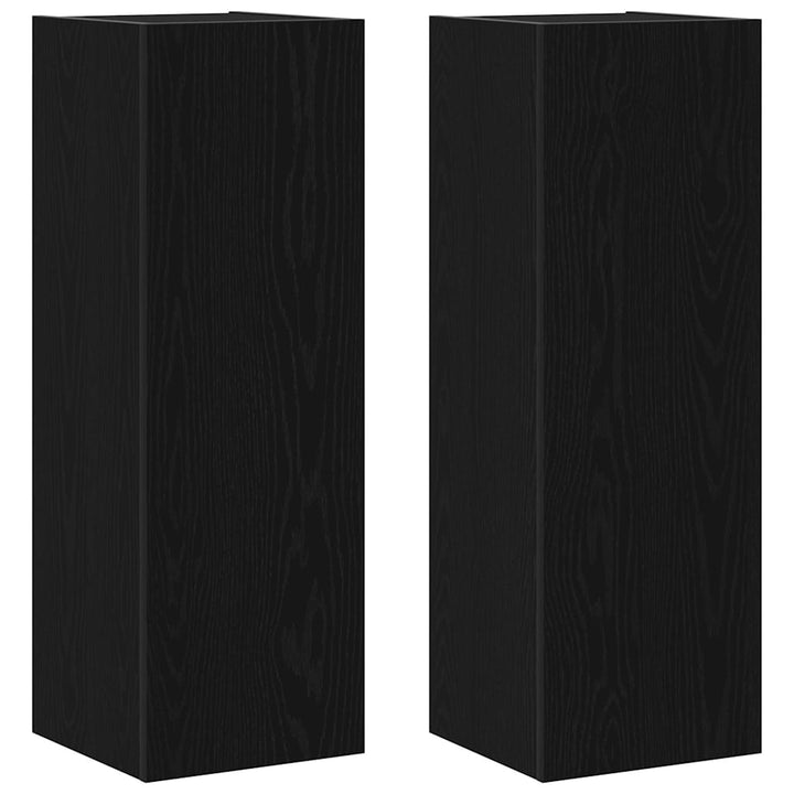 TV-møbelsæt 8 pcs Sort eg 100 x 30 x 30 cm Konstrueret træ