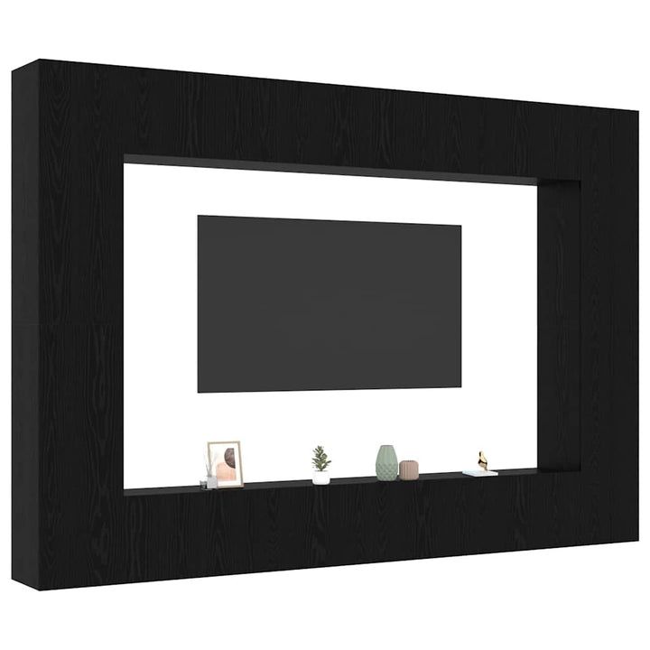 TV-møbelsæt 8 pcs Sort eg 100 x 30 x 30 cm Konstrueret træ