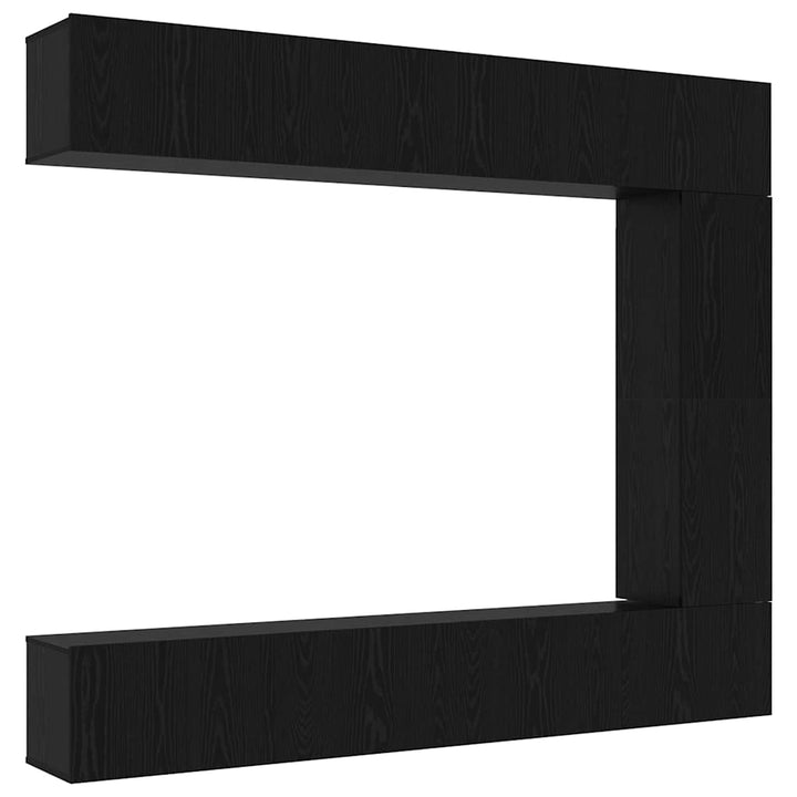 TV-møbelsæt Vægmonteret 5 pcs Sort eg Konstrueret træ