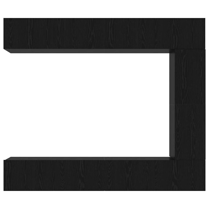 TV-møbelsæt Vægmonteret 5 pcs Sort eg Konstrueret træ