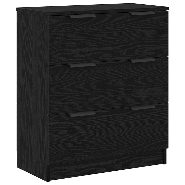 Sideboard 3 stk. Sort eg 121 x 30 x 70 cm Konstrueret træ