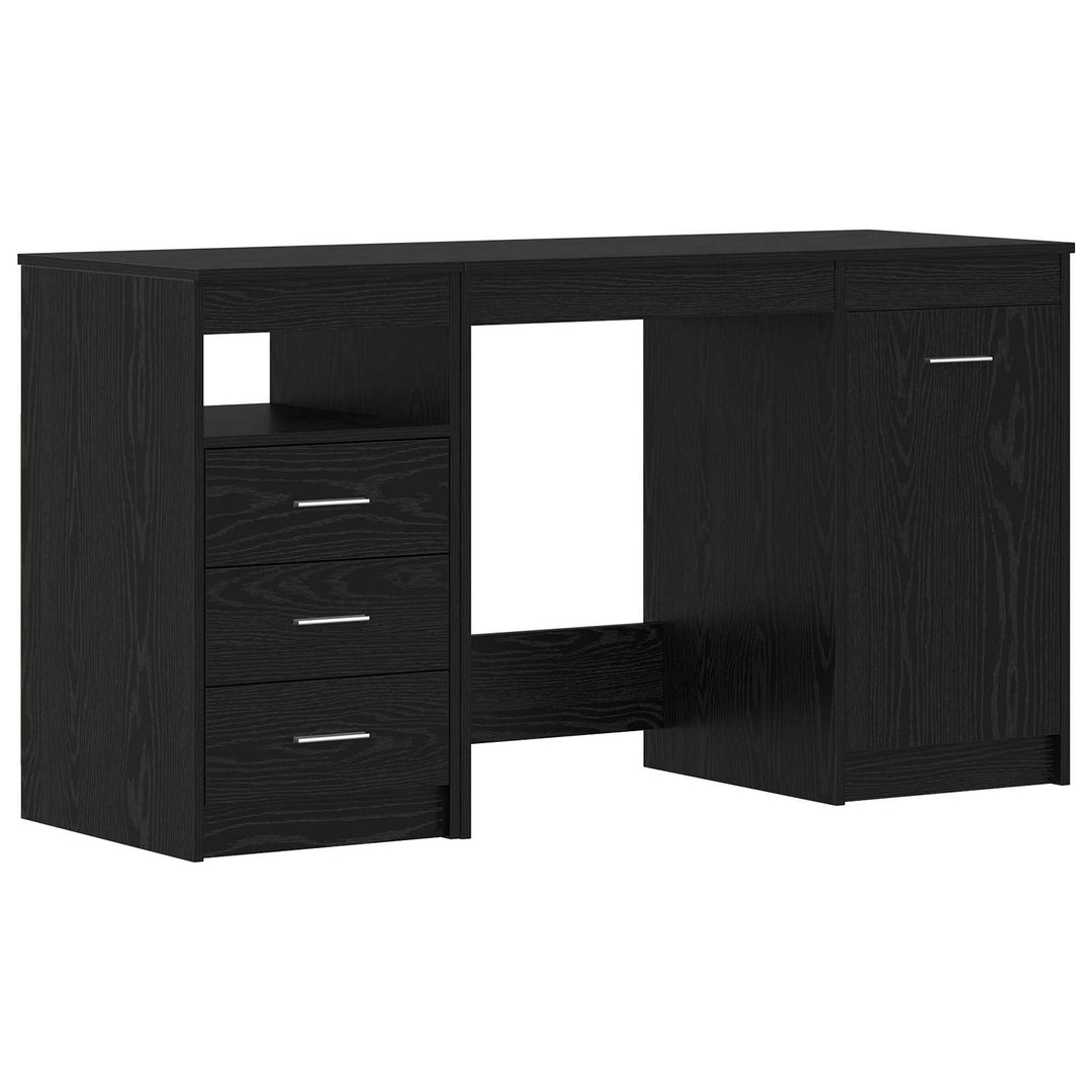 Bord med skuffe 2 stk. Sort eg 140 x 50 x 76 cm Konstrueret træ