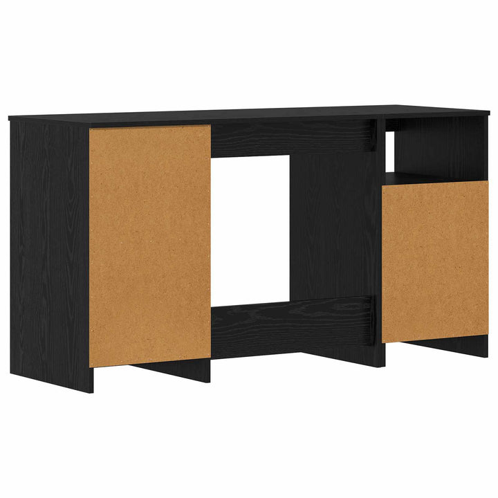 Bord med skuffe 2 pcs Sort eg 140 x 50 x 76 cm Konstrueret træ