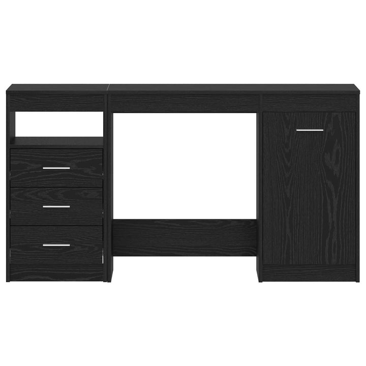 Bord med skuffe 2 stk. Sort eg 140 x 50 x 76 cm Konstrueret træ