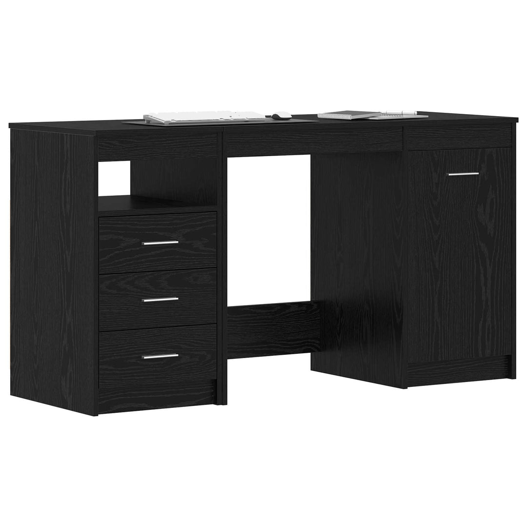 Bord med skuffe 2 stk. Sort eg 140 x 50 x 76 cm Konstrueret træ