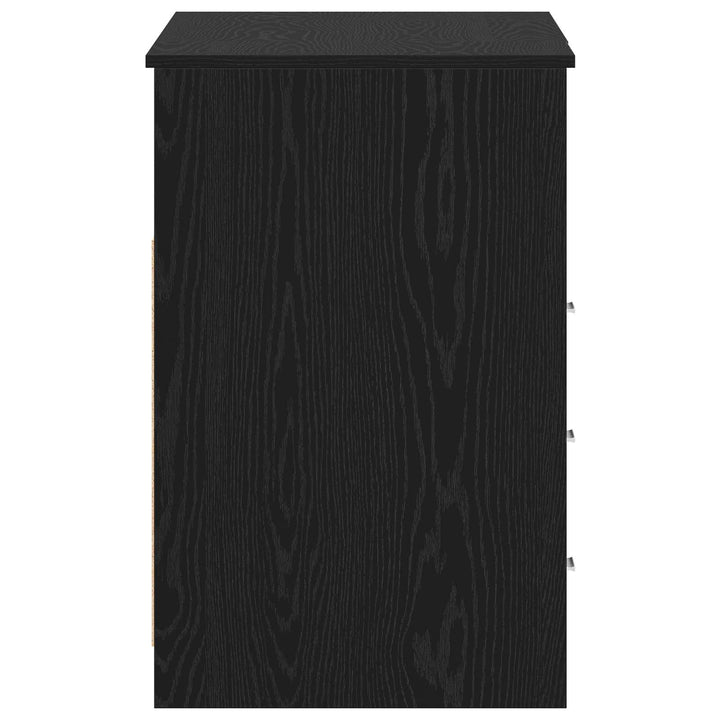 Bord med skuffe 2 pcs Sort eg 140 x 50 x 76 cm Konstrueret træ