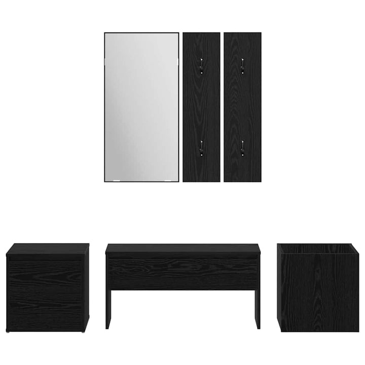 Entremøbelsæt Vægmonteret med spejl 6 pcs Konstrueret træ
