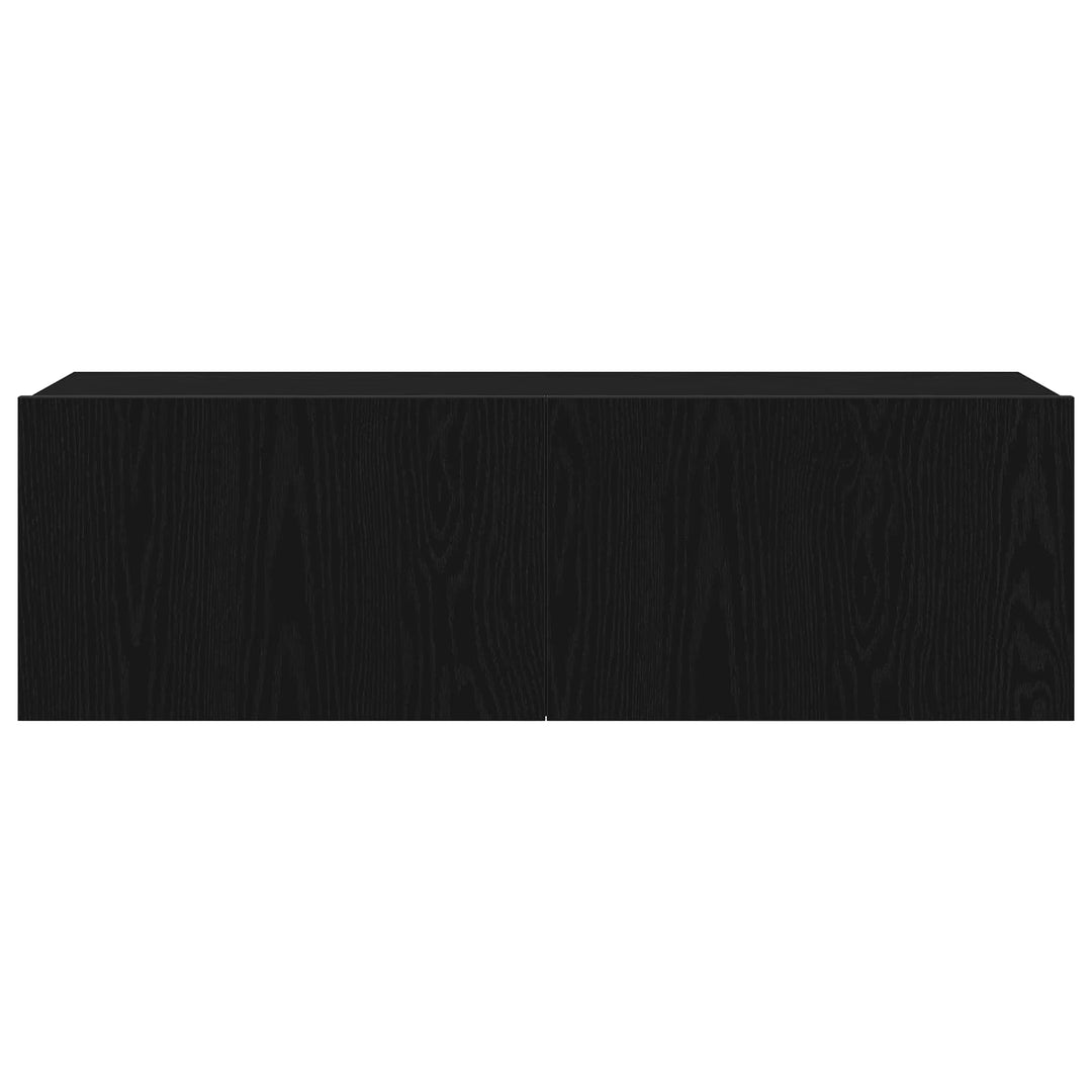 TV-møbelsæt 7 pcs Sort eg 100 x 30 x 30 cm Konstrueret træ
