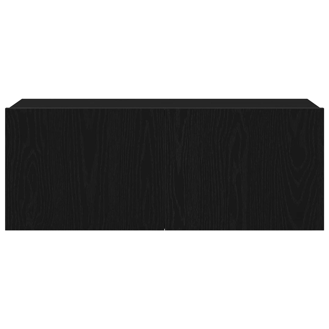 TV-møbelsæt 7 pcs Sort eg 100 x 30 x 30 cm Konstrueret træ