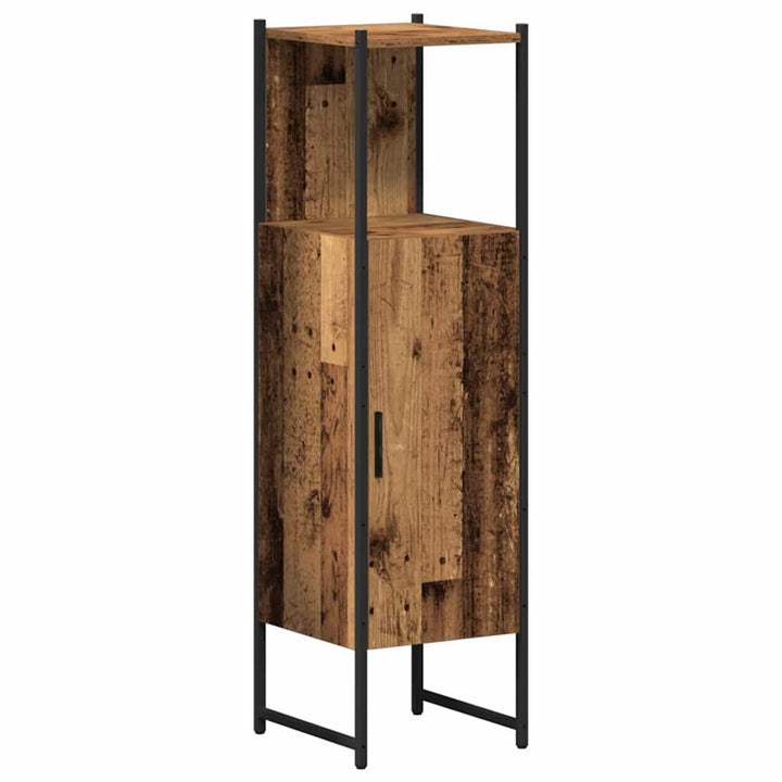 Badeværelsesmøbel sæt med hylde 4 pcs Brun 33 x 33 x 185.5 cm