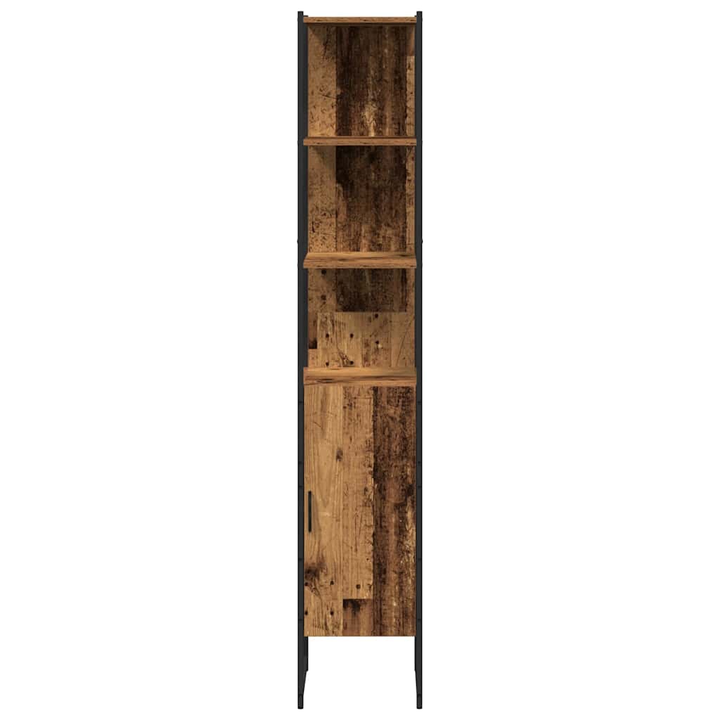 Badeværelsesmøbel sæt med hylde 4 pcs Brun 33 x 33 x 185.5 cm