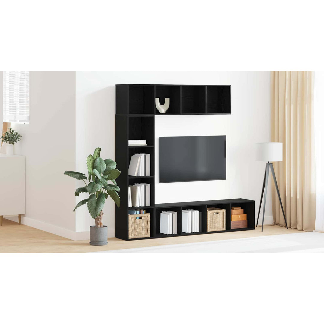 Bogreol 3 pcs Sort eg 36 x 30 x 143 cm Konstrueret træ