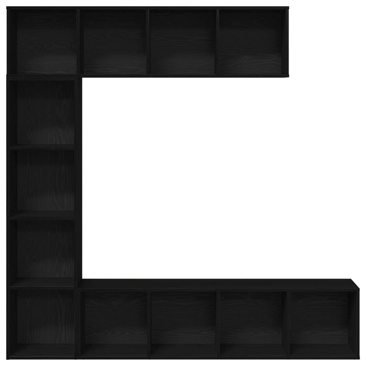Bogreol 3 pcs Sort eg 36 x 30 x 143 cm Konstrueret træ