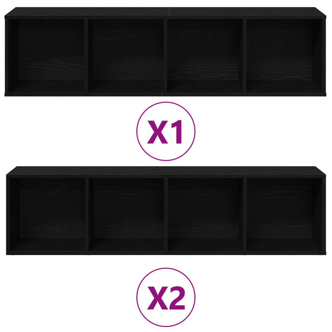 Bogreol 3 pcs Sort eg 36 x 30 x 143 cm Konstrueret træ