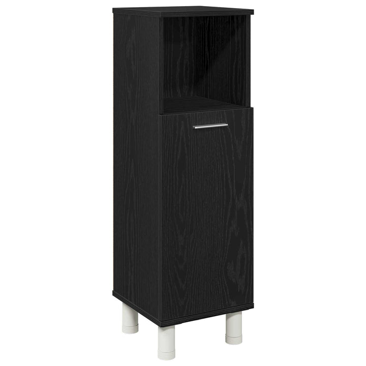 Badeværelsesmøbel sæt med hylde 4 pcs Sort 30 x 30 x 179,5 cm