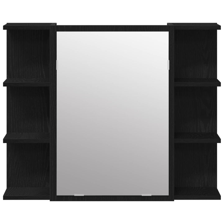 Badeværelsesmøbel sæt med hylde 4 pcs Sort 30 x 30 x 179,5 cm