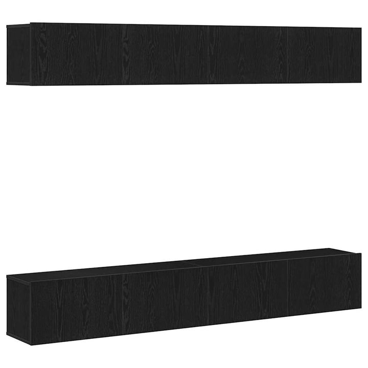 TV-møbelsæt 4 pcs Sort eg 100 x 30 x 30 cm Konstrueret træ