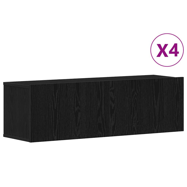 TV-møbelsæt 4 pcs Sort eg 100 x 30 x 30 cm Konstrueret træ