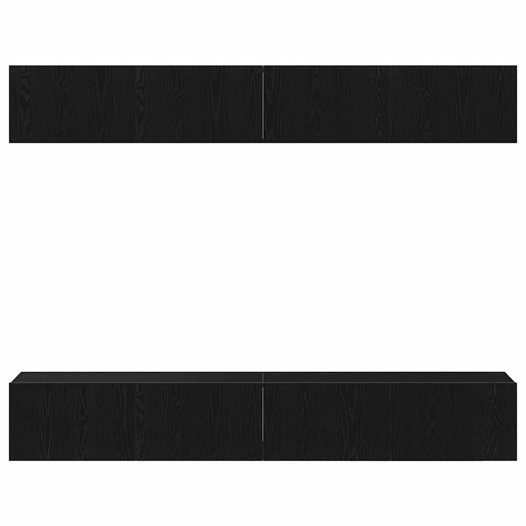 TV-møbelsæt 4 pcs Sort eg 100 x 30 x 30 cm Konstrueret træ