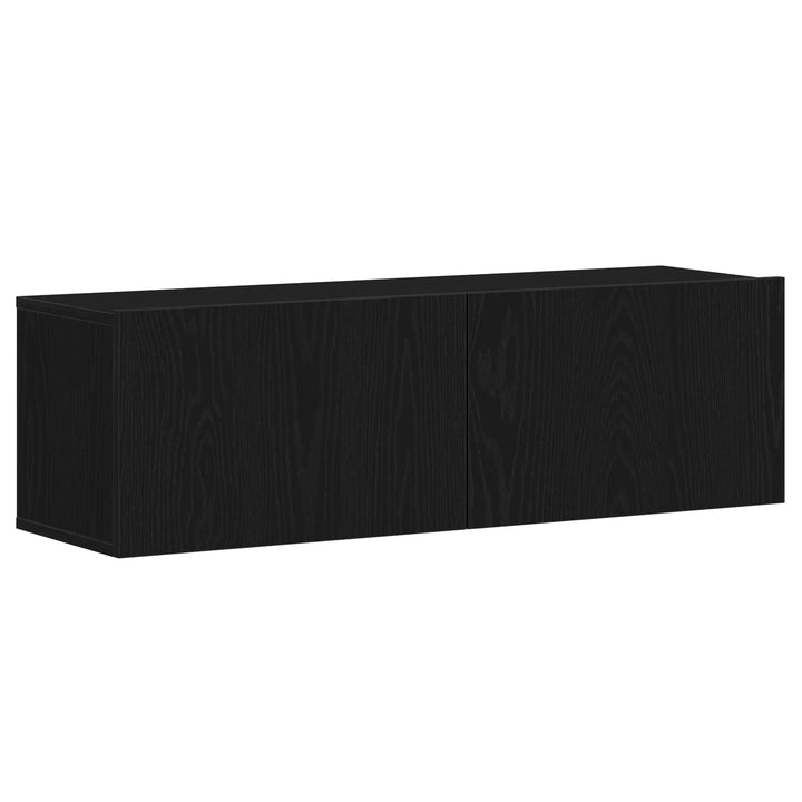 TV-møbelsæt 4 pcs Sort eg 130,5 x 30 x 140 cm Konstrueret træ
