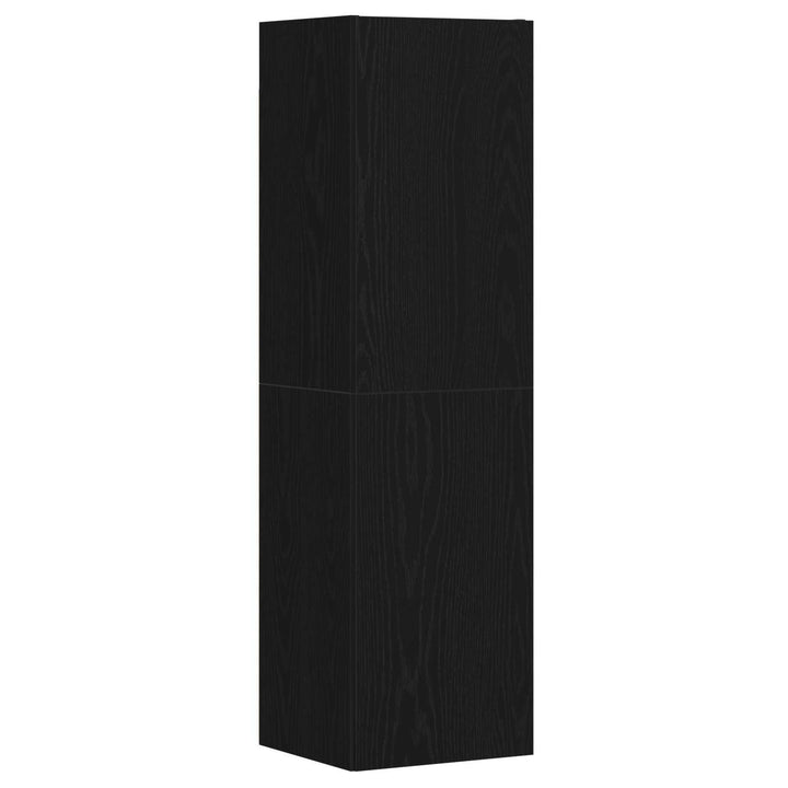 TV-møbelsæt 4 pcs Sort eg 130,5 x 30 x 140 cm Konstrueret træ
