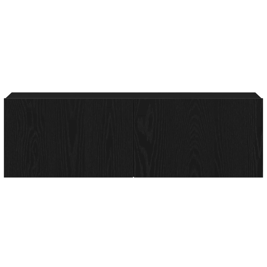 TV-møbelsæt 4 pcs Sort eg 130,5 x 30 x 140 cm Konstrueret træ