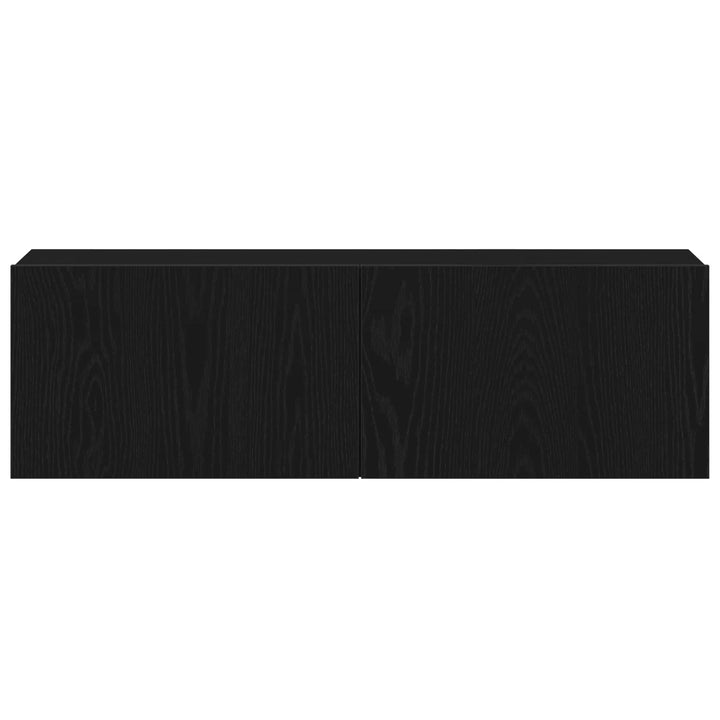 TV-møbelsæt 4 pcs Sort eg 130,5 x 30 x 140 cm Konstrueret træ