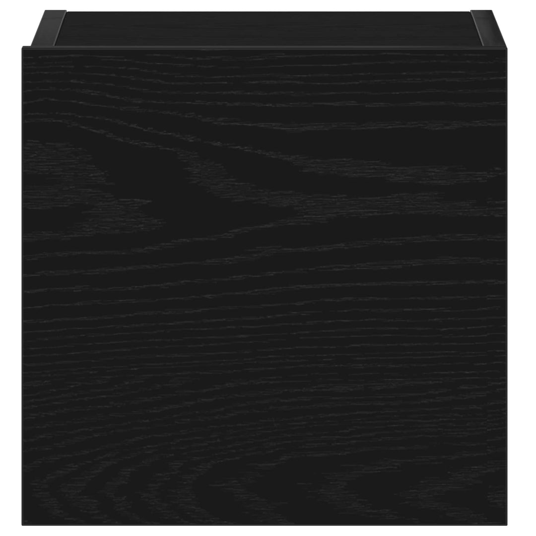 TV-møbelsæt 4 pcs Sort eg 130,5 x 30 x 140 cm Konstrueret træ