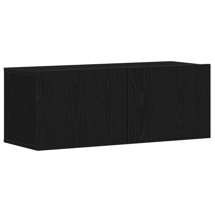TV-møbelsæt 3 pcs Sort eg 130,5 x 30 x 140 cm Konstrueret træ