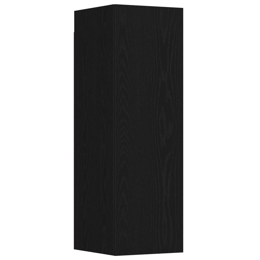 TV-møbelsæt 3 pcs Sort eg 130,5 x 30 x 140 cm Konstrueret træ