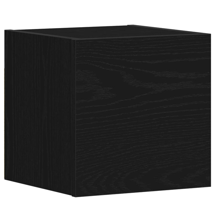 TV-møbelsæt 3 pcs Sort eg 130,5 x 30 x 140 cm Konstrueret træ