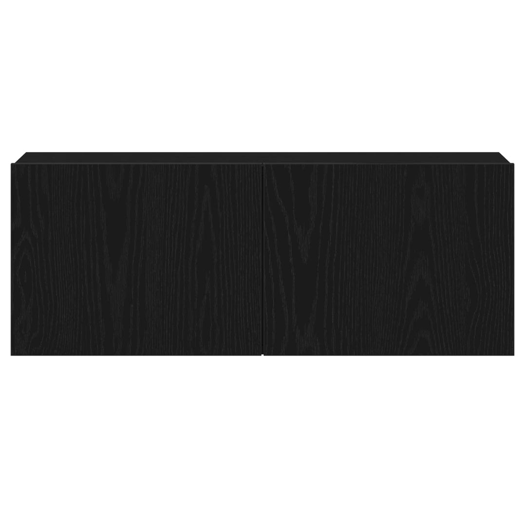 TV-møbelsæt 3 pcs Sort eg 130,5 x 30 x 140 cm Konstrueret træ