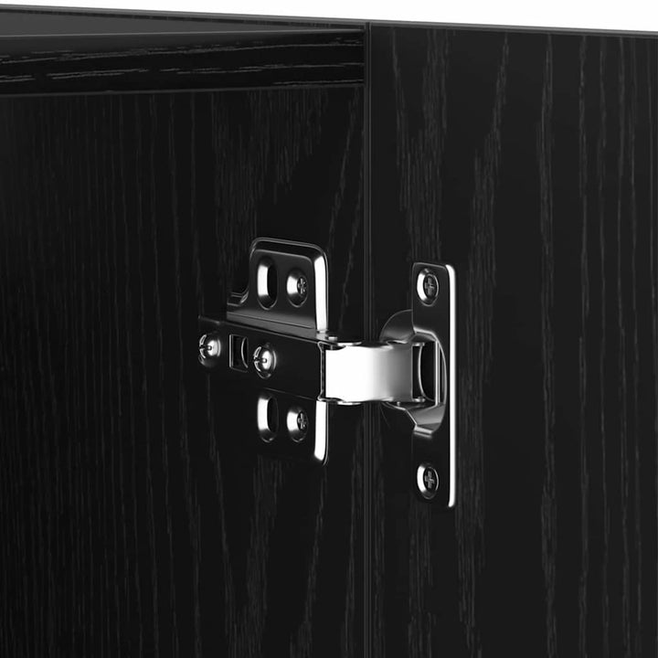 TV-møbelsæt Vægmonteret Sort eg Konstrueret træ