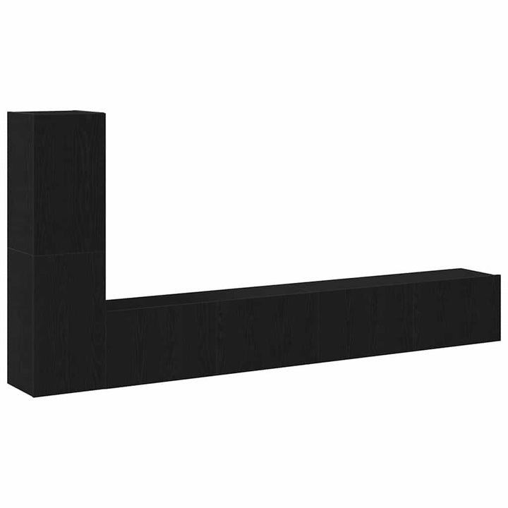 TV-møbelsæt Vægmonteret Sort eg Konstrueret træ