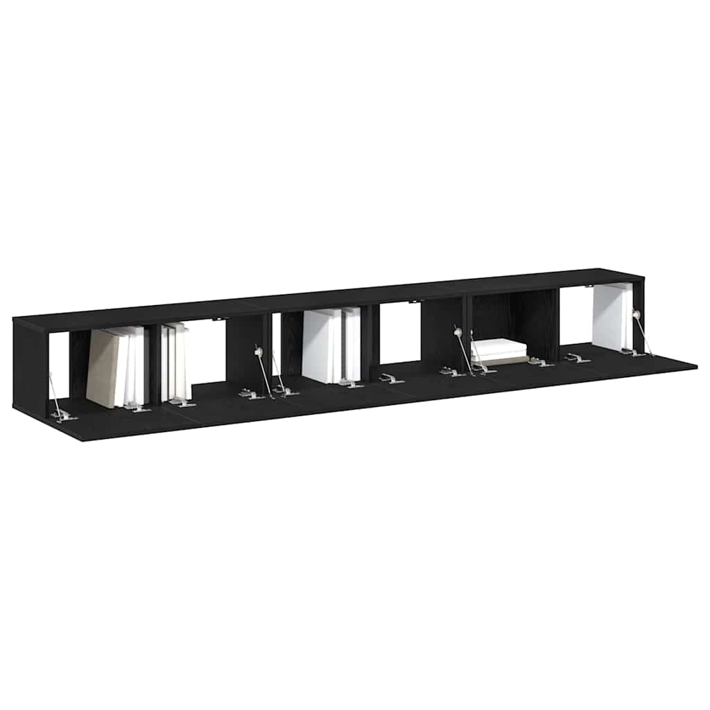 TV-møbelsæt 3 pcs Sort eg 80 x 30 x 30 cm Konstrueret træ