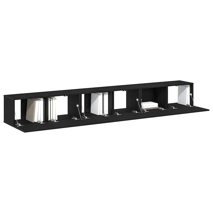 TV-møbelsæt 3 pcs Sort eg 80 x 30 x 30 cm Konstrueret træ