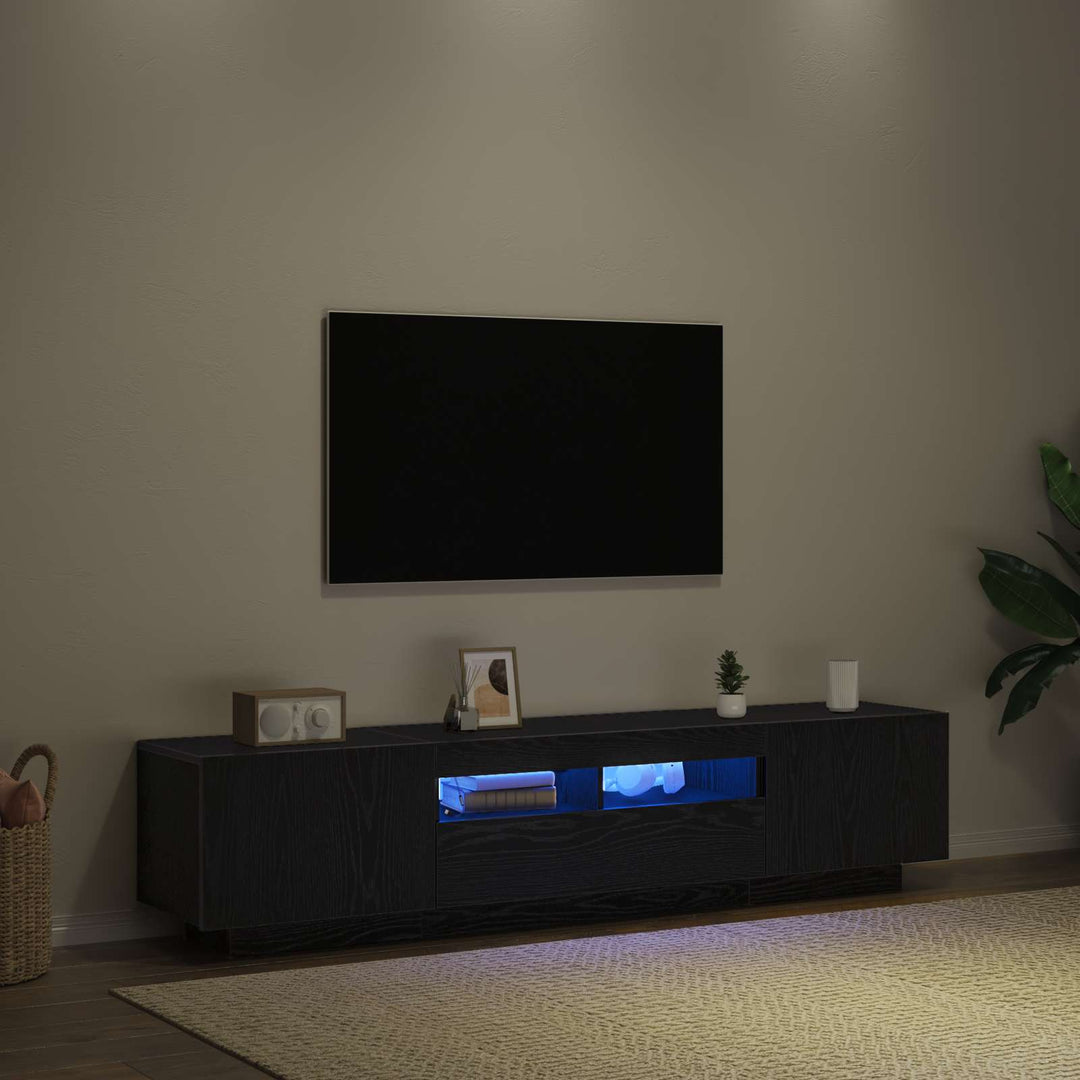 TV-møbelsæt 2 pcs Sort 180 x 35 x 40 cm Konstrueret træ