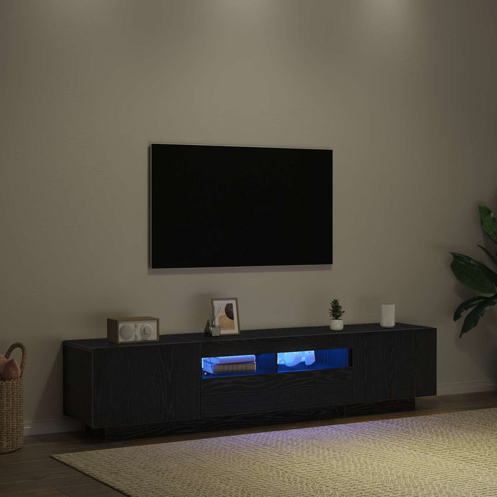TV-møbelsæt 2 pcs Sort 180 x 35 x 40 cm Konstrueret træ