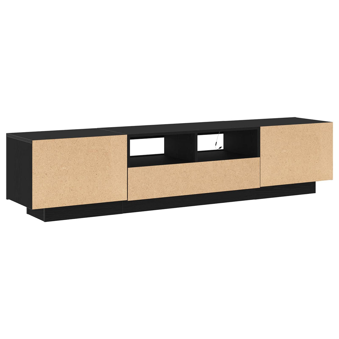 TV-møbelsæt 2 pcs Sort 180 x 35 x 40 cm Konstrueret træ