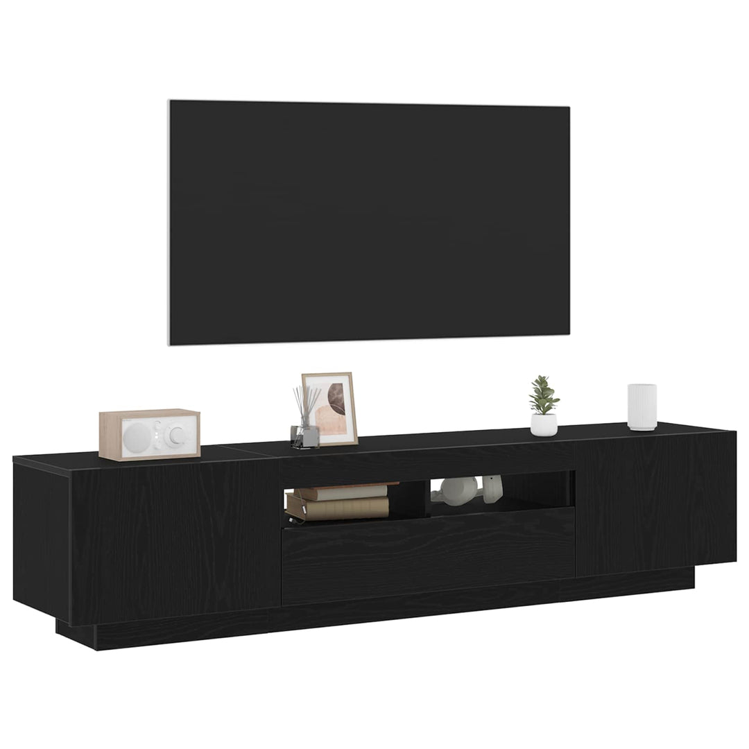TV-møbelsæt 2 pcs Sort 180 x 35 x 40 cm Konstrueret træ