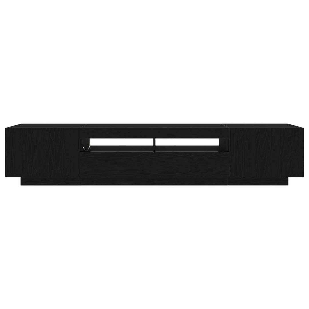 TV-møbelsæt 2 pcs Sort 200 x 35 x 40 cm Konstrueret træ