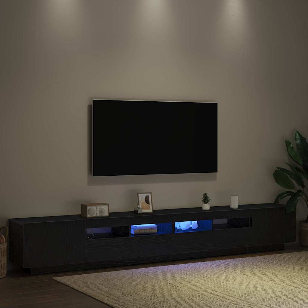 TV-møbelsæt 3 pcs Sort 260 x 35 x 40 cm Konstrueret træ