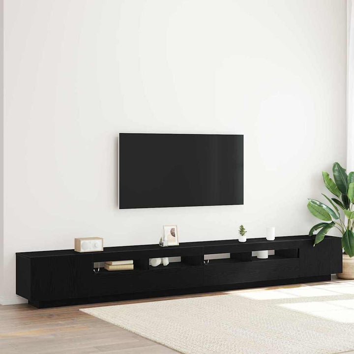 TV-møbelsæt 3 pcs Sort 300 x 35 x 40 cm Konstrueret træ