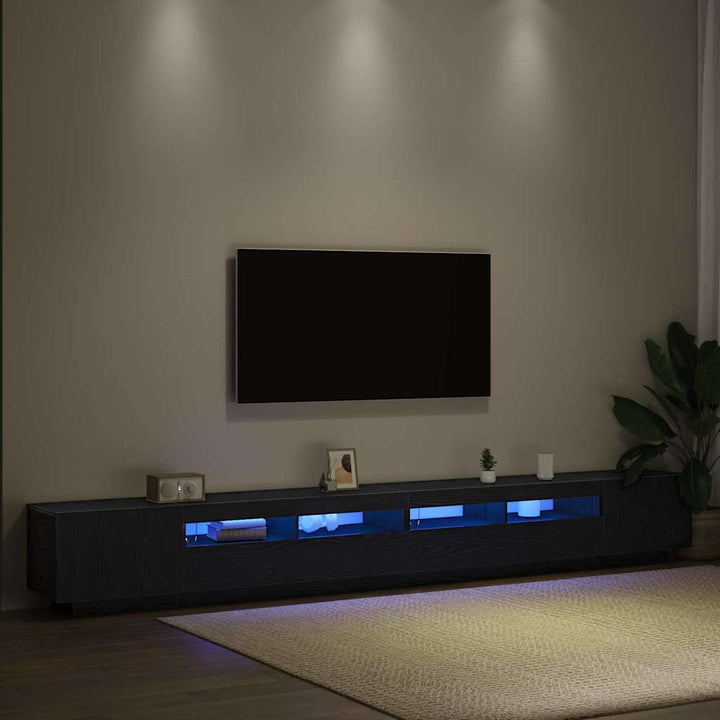 TV-møbelsæt 3 pcs Sort 300 x 35 x 40 cm Konstrueret træ