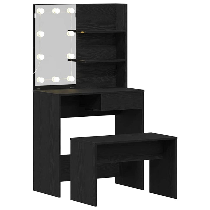 LED Smykkebord Set 2 stk. Sort eg 74,5 x 40 x 141 cm
